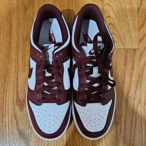 Nike Dunk Low- White/Gym Red/Redwood - Size 6Y / W 7.5